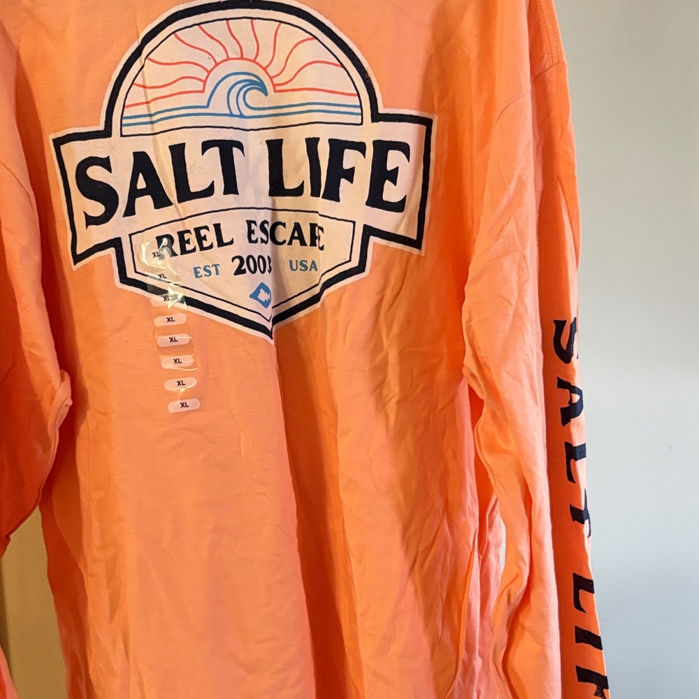 Salt Life Peach Long Sleeve Shirt with Chest Logo - Picture 5 of 5